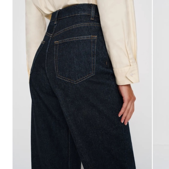 PETITES Reformation Cary High Rise Slouchy Wide Leg Jeans (Ondine) - Picture 3 of 6